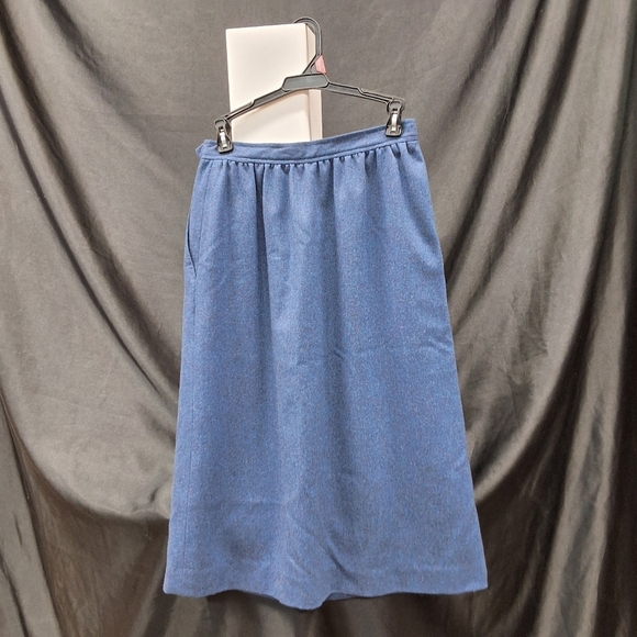 Evan Picone Blue Midi A-Line Skirt - Picture 11 of 14